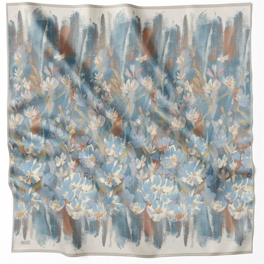 {URUNSEO_TITLE} | BELLI | BELLİ İPEK EŞARP | BELLİ ÇİÇEK DESEN İPEK EŞARP 4217D (TWILL) İNDİGO - 83