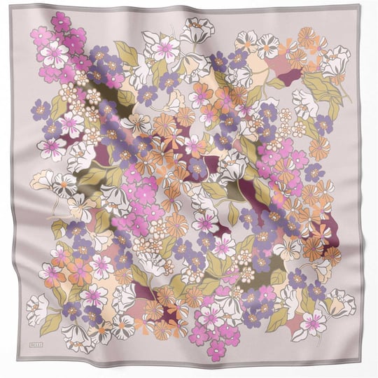 {URUNSEO_TITLE} | BELLI | BELLİ İPEK EŞARP | BELLİ ÇİÇEK DESEN İPEK EŞARP 4220D (TWILL) GRİ PEMBE - 31