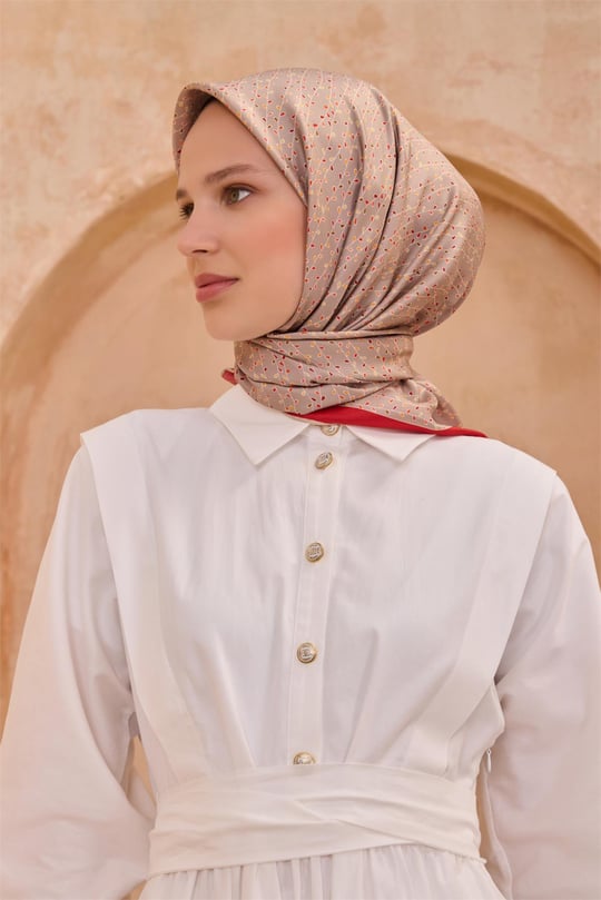 {URUNSEO_TITLE} | BELLI | BELLİ İPEK EŞARP | BELLİ ÇIÇEK DESENI İPEK EŞARP 4128D TWILL - 86