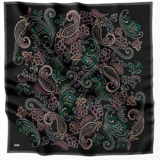 {URUNSEO_TITLE} | BELLI | BELLİ İPEK EŞARP | BELLİ ÇİÇEKLİ DESEN İPEK EŞARP 4207D (TWILL) SİYAH - 34
