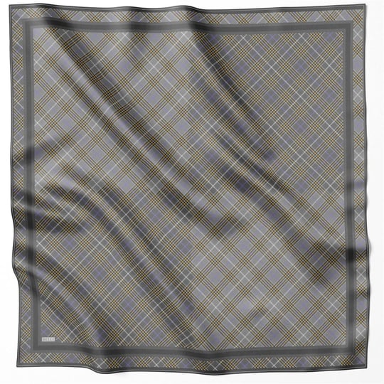 BELLİ EKOSE DESEN İPEK EŞARP 4218D (TWILL) GRİ - 57