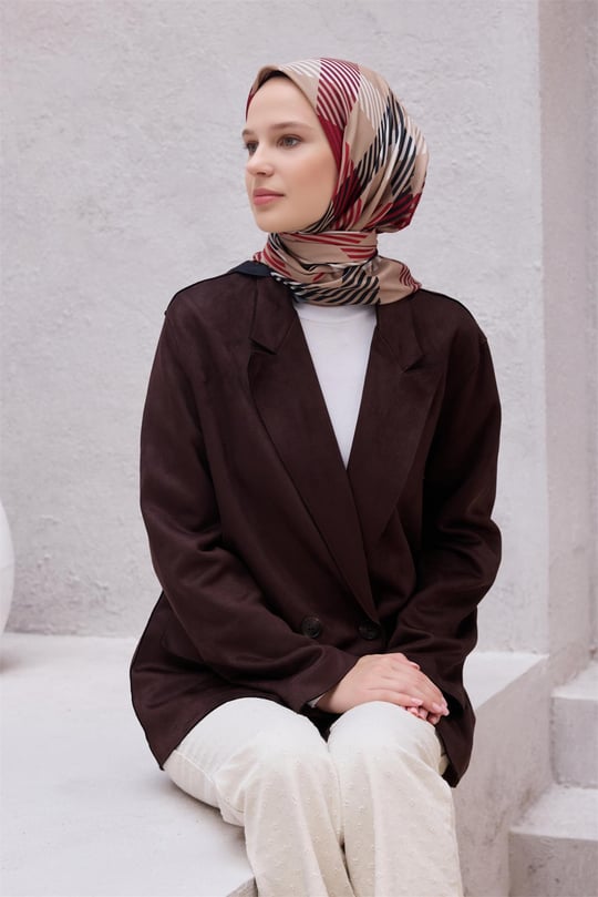 {URUNSEO_TITLE} | BELLI | POLYESTER EŞARP | BELLİ EKOSE DESEN NOVA CAMEL EŞARP 1005