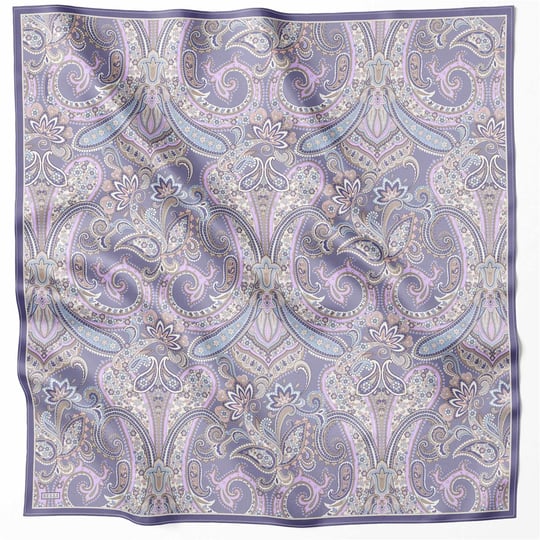 BELLİ ETNİK DESEN İPEK EŞARP 4202D (TWILL) LİLA - 35