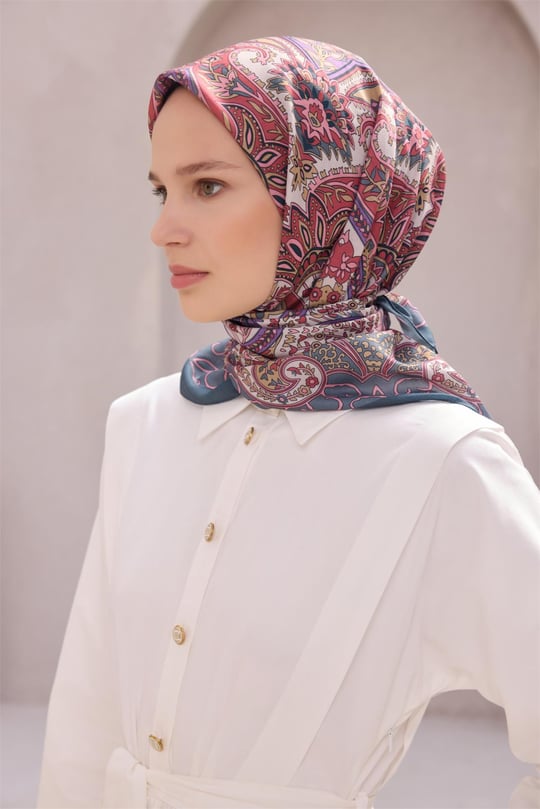 {URUNSEO_TITLE} | BELLI | POLYESTER EŞARP | BELLİ ETNİK DESEN NOVA GRİ EŞARP 1004
