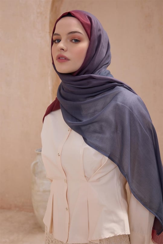 {URUNSEO_TITLE} | BELLI | POLYESTER ŞAL | BELLİ FRESH DEGRADE BORDO-FÜME ŞAL