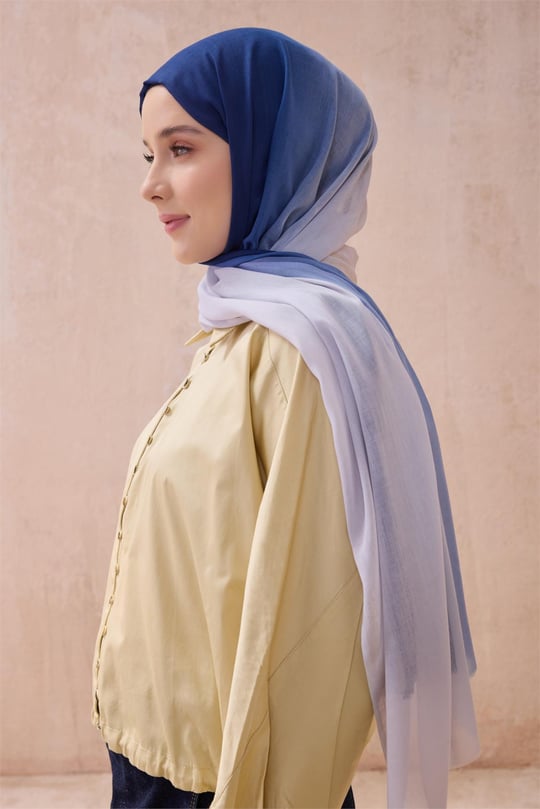 {URUNSEO_TITLE} | BELLI | POLYESTER ŞAL | BELLİ FRESH DEGRADE BUZ MAVİ-LACİVERT ŞAL