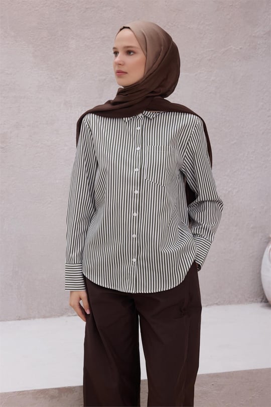 {URUNSEO_TITLE} | BELLI | POLYESTER ŞAL | BELLİ FRESH GEÇİŞLİ DESEN KAHVE-VİZON DEGRADE ŞAL