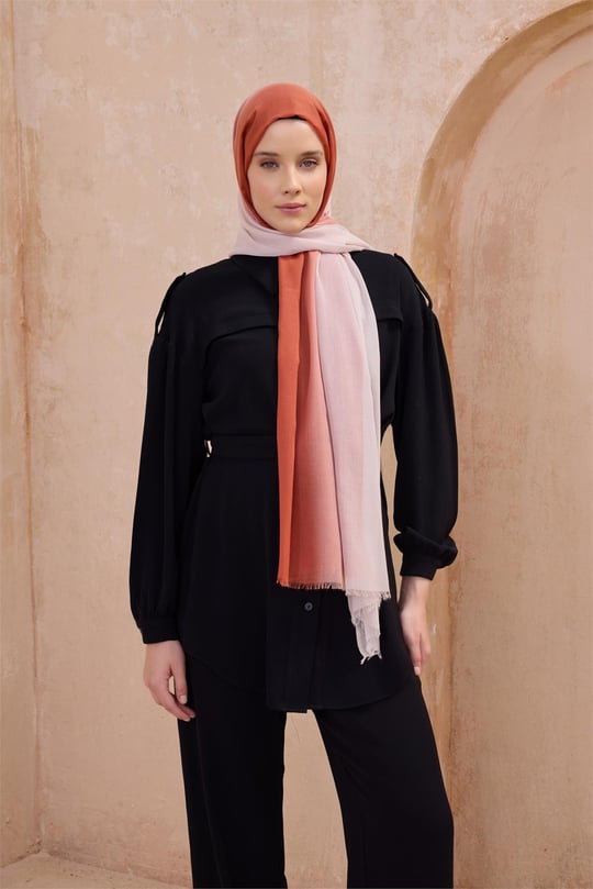 {URUNSEO_TITLE} | BELLI | POLYESTER ŞAL | BELLİ FRESH DEGRADE TURUNCU ŞAL