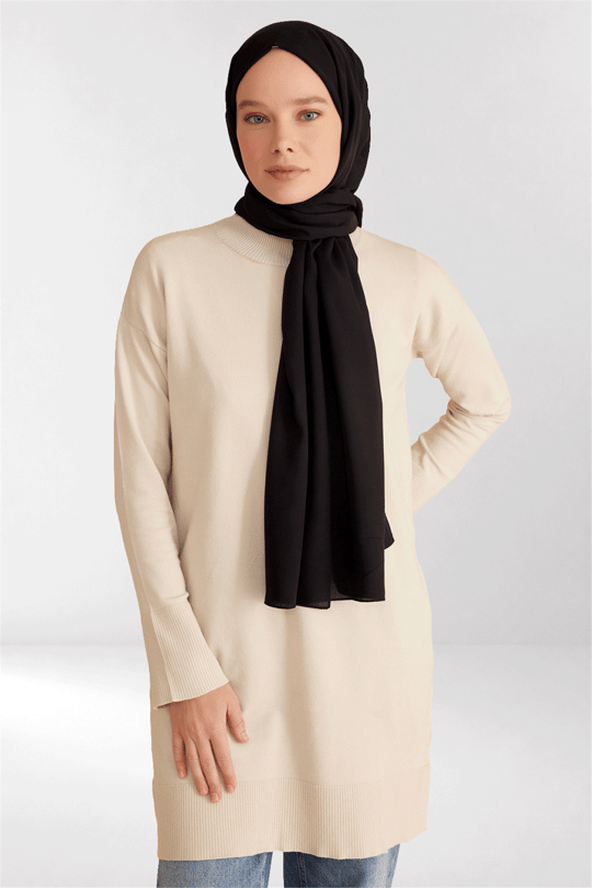 Belli Fresh Düz Desen Siyah Viscon Şal - 242238