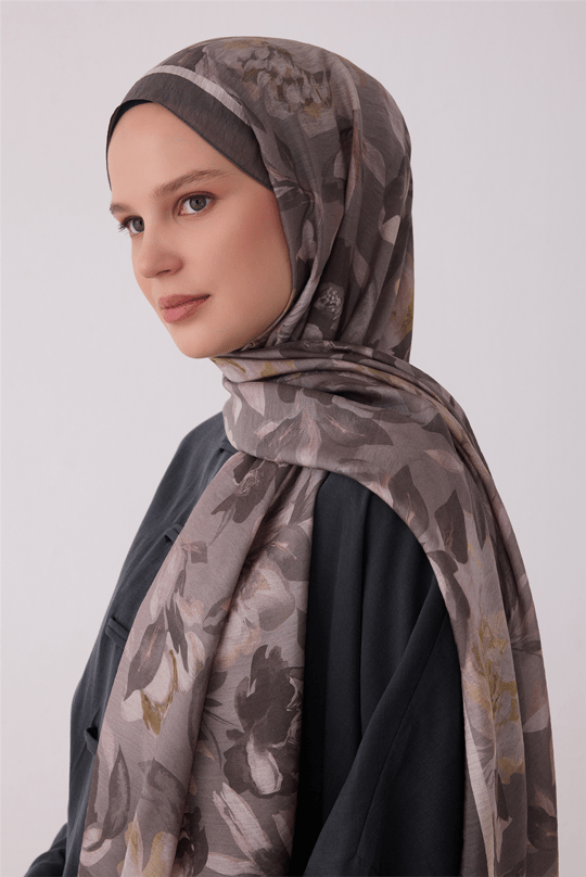 Belli Fresh Etnik Desen Koyu Gri Sanda Şal 1362 - 08