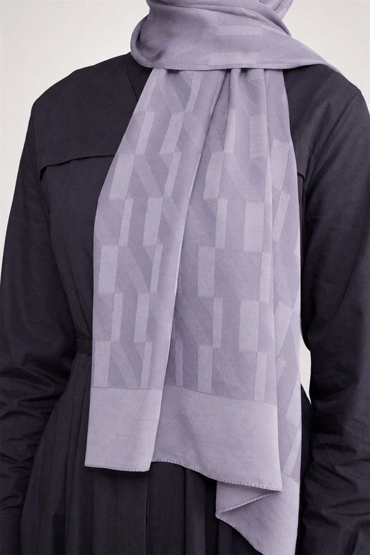 Belli Fresh Geometrik Desen Açık Lila Capri Şal 3 - 247780
