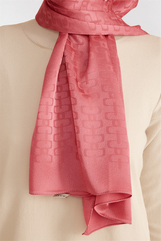 Belli Fresh Geometrik Desen Açık Pembe Jakarlı Şal 2 - 249077