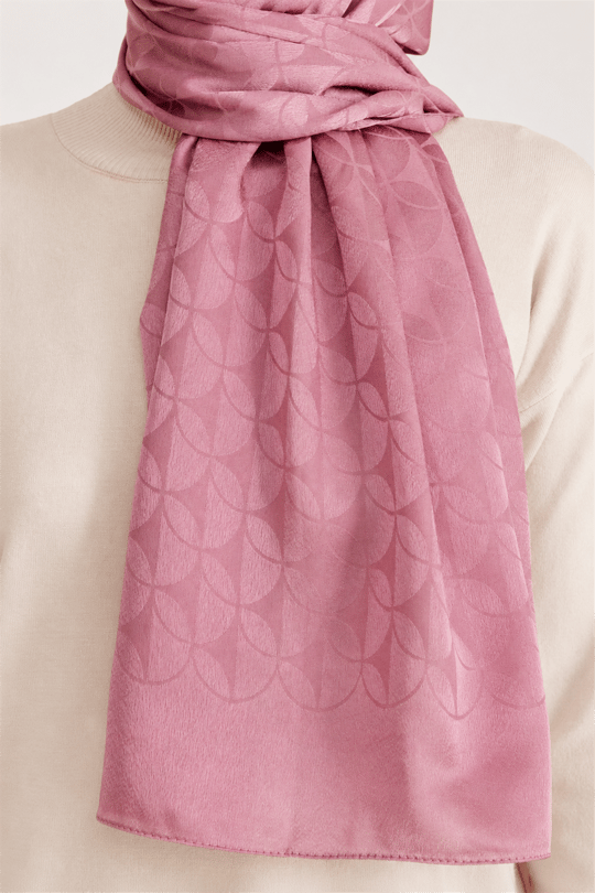 Belli Fresh Geometrik Desen Açık Pembe Jakarlı Şal 1 - 249077