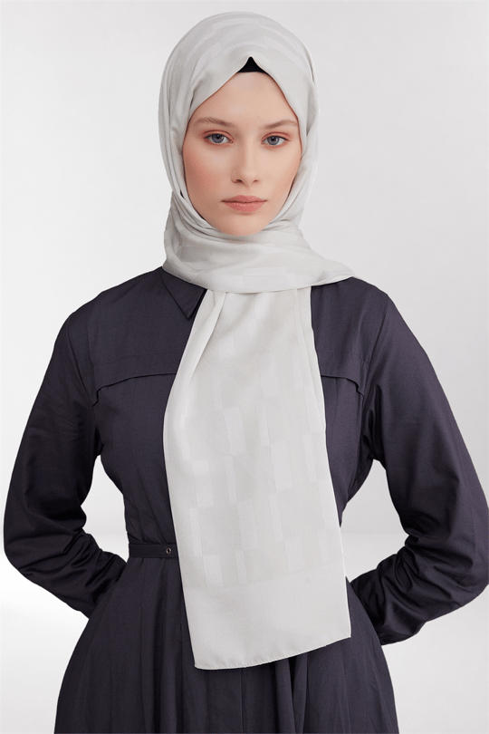 Belli Fresh Geometrik Desen Sedefli Beyaz Capri Şal 3 - 241822