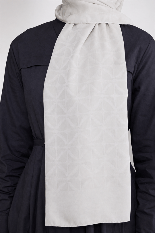 Belli Fresh Geometrik Desen Sedefli Beyaz Capri Şal 1 - 241822