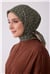 Belli Fresh Haki Çiçek Desen Soft Eşarp 4001 - 27