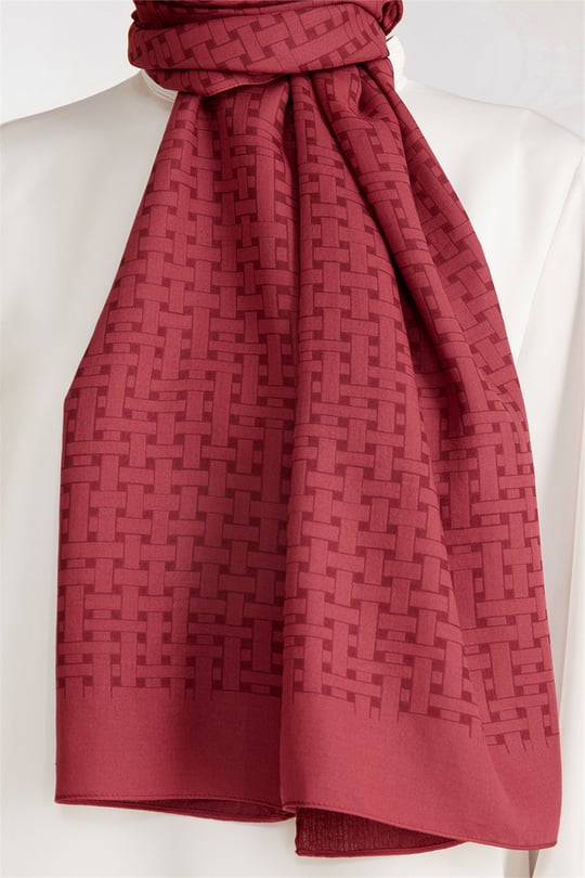 Belli Fresh Hasır Desen Bordo Siena Şal 3 - 24053