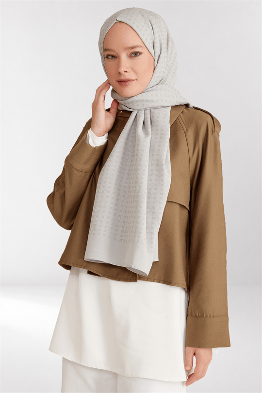 Belli Fresh Hasır Desen Gümüş Siena Şal 3 - 23017