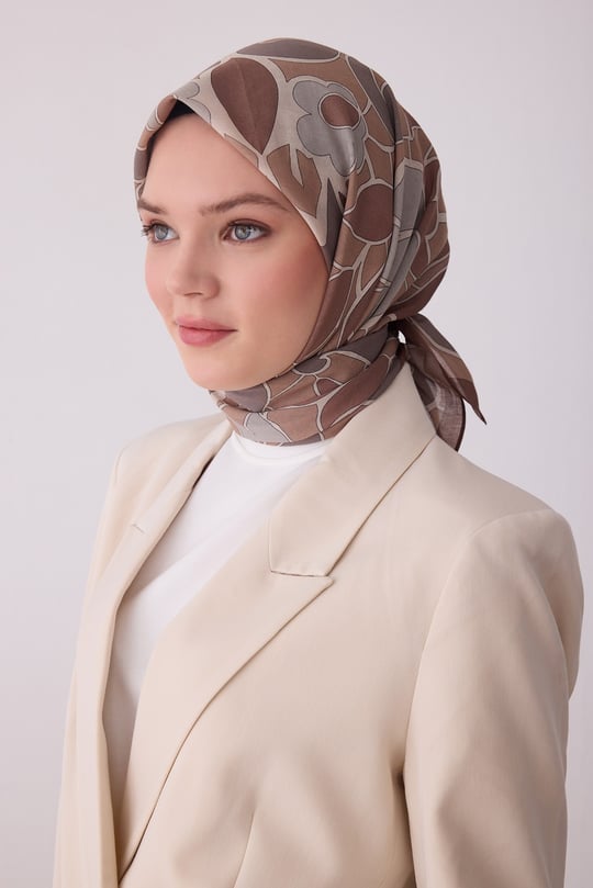 Belli Fresh Vizon Etnik Desen Vual Eşarp 3287 - 07