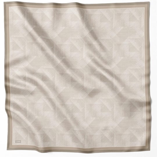BELLİ GEOMETİK DESEN İPEK EŞARP 4201D (TWILL) TAŞ - 31