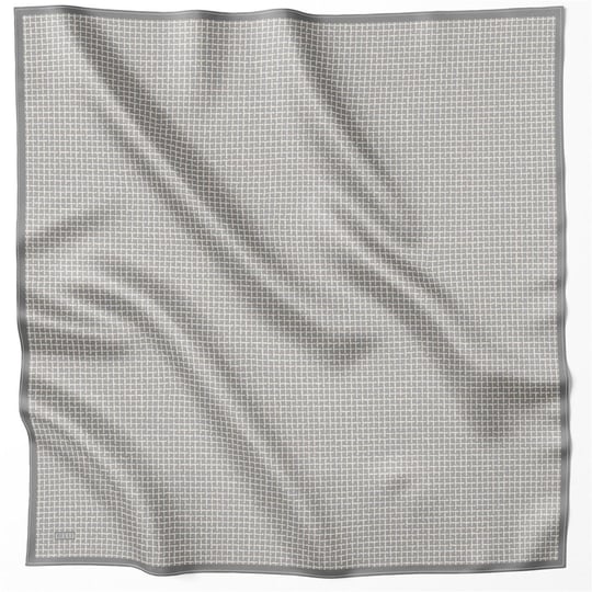 BELLİ GEOMETİK DESEN İPEK EŞARP 4203D (TWILL) GRİ - 32