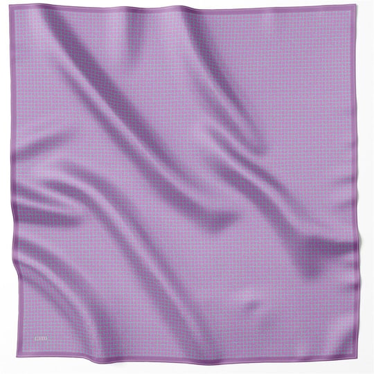 BELLİ GEOMETİK DESEN İPEK EŞARP 4203D (TWILL) MOR - 34