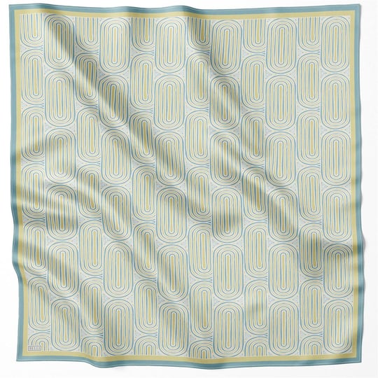 BELLİ GEOMETİK DESEN İPEK EŞARP 4209D (TWILL) YEŞİL - 01
