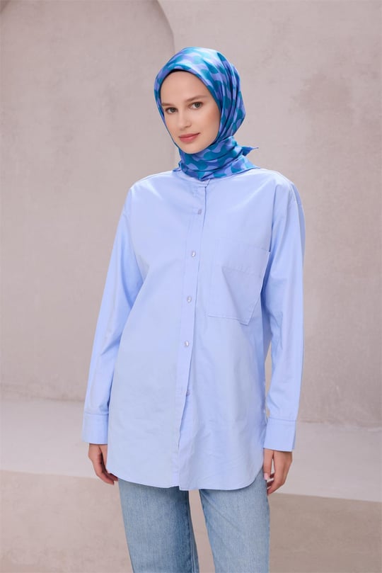 {URUNSEO_TITLE} | BELLI | BELLİ İPEK EŞARP | BELLİ GEOMETİK DESEN İPEK EŞARP 4211D (TWILL) MAVİ - 33