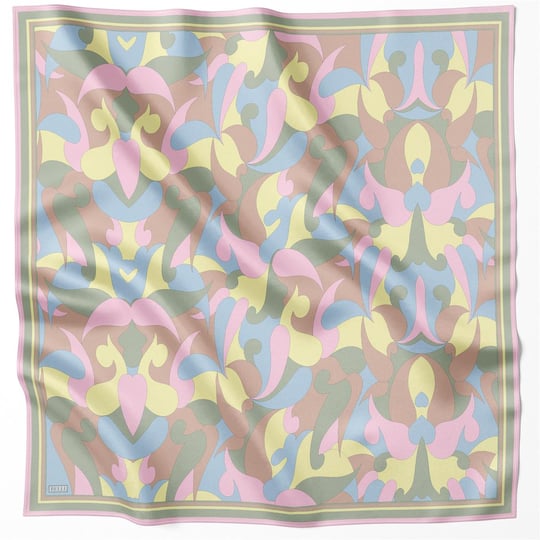 {URUNSEO_TITLE} | BELLI | BELLİ İPEK EŞARP | BELLİ GEOMETİK DESEN İPEK EŞARP 4213D (TWILL) PUDRA - 50
