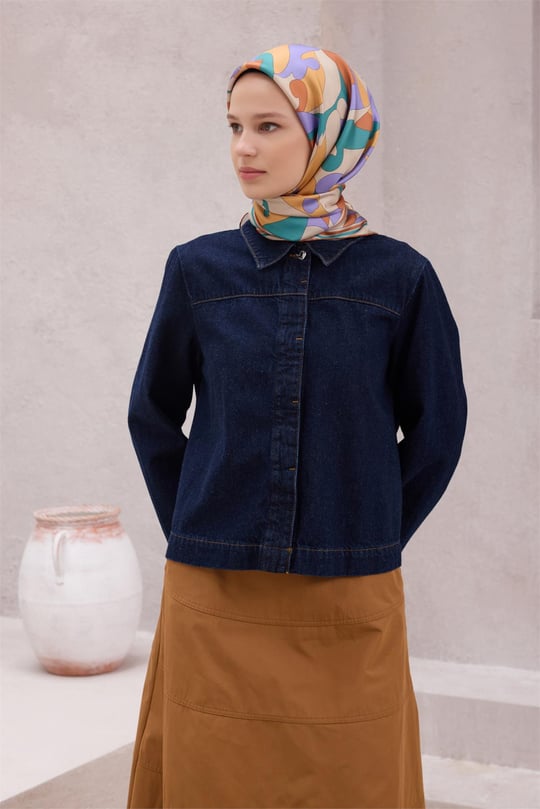 {URUNSEO_TITLE} | BELLI | BELLİ İPEK EŞARP | BELLİ GEOMETİK DESEN İPEK EŞARP 4213D (TWILL) KİREMİT - 02
