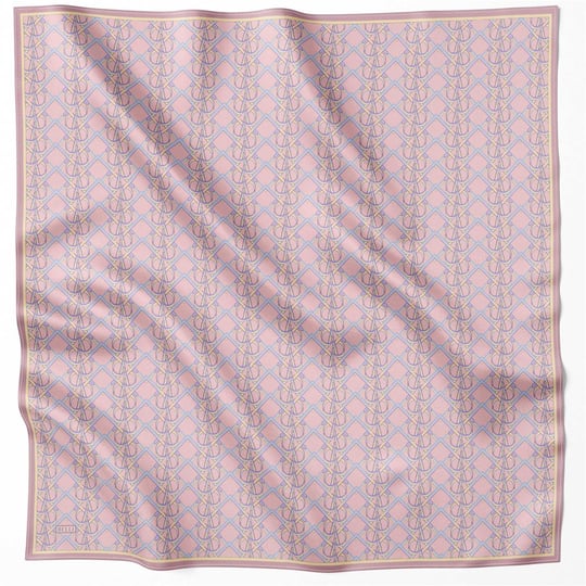 BELLİ GEOMETİK DESEN İPEK EŞARP 4214D (TWILL) PUDRA - 07