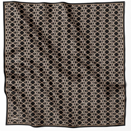BELLİ GEOMETİK DESEN İPEK EŞARP 4214D (TWILL) SİYAH - 86