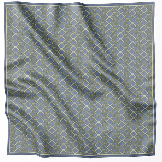 {URUNSEO_TITLE} | BELLI | BELLİ İPEK EŞARP | BELLİ GEOMETİK DESEN İPEK EŞARP 4214D (TWILL) MAVİ YEŞİL - 02