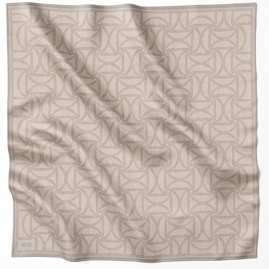 BELLİ GEOMETİK DESEN İPEK EŞARP 4221D (TWILL) BEJ - 83