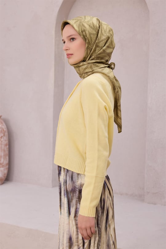 {URUNSEO_TITLE} | BELLI | BELLİ İPEK EŞARP | BELLİ GEOMETİK DESEN İPEK EŞARP 4221D (TWILL) HAKİ - 81