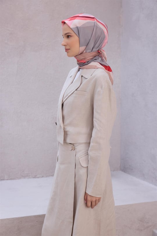 {URUNSEO_TITLE} | BELLI | POLYESTER EŞARP | BELLİ GEOMETRİK DESEN NOVA NAR ÇİÇEĞİ EŞARP 1015