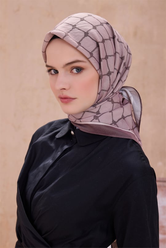 BELLİ GEOMETRİK DESEN PAULİSTA SÜTLÜ KAHVE EŞARP 9