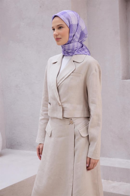 {URUNSEO_TITLE} | BELLI | POLYESTER EŞARP | BELLİ KAZAYAĞI DESENİ NOVA LİLA EŞARP 1000