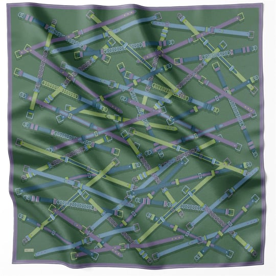 {URUNSEO_TITLE} | BELLI | BELLİ İPEK EŞARP | BELLİ KEMER DESEN İPEK EŞARP 4200D (TWILL) ZÜMRÜT - 80