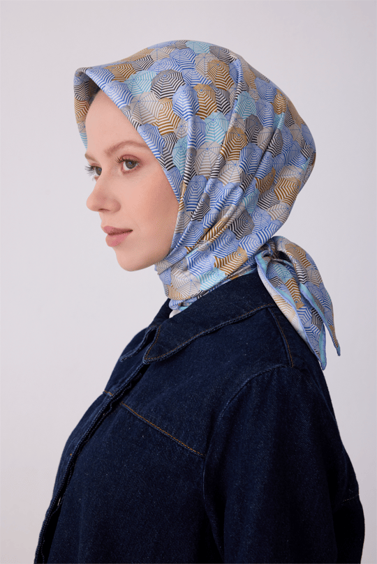 Belli Kırmızı Obje Desen %100 Twill İpek Eşarp 4313-02
