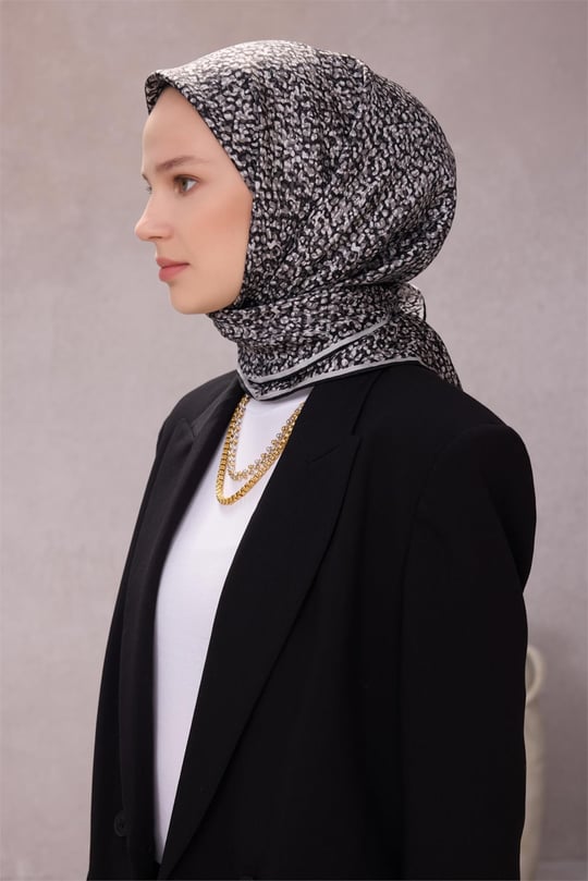 {URUNSEO_TITLE} | BELLI | BELLİ İPEK EŞARP | BELLİ LEOPAR DESEN İPEK EŞARP 4208D (TWILL) SİYAH - 07