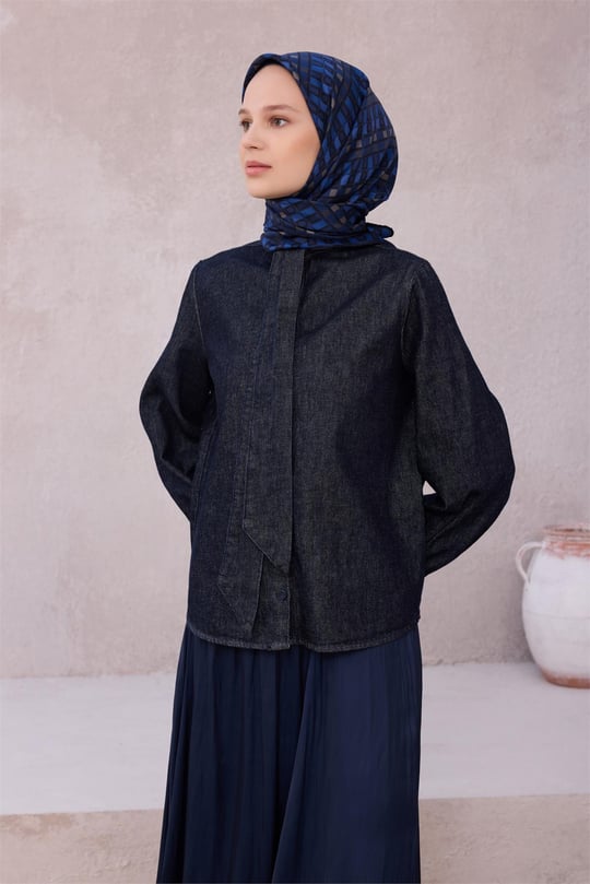 {URUNSEO_TITLE} | BELLI | BELLİ İPEK EŞARP | BELLİ LOGO DESEN İPEK EŞARP 4223D (TWILL) LACİVERT - 56