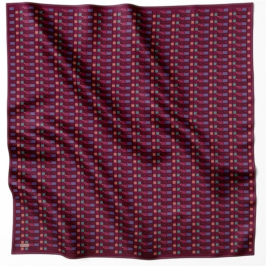 BELLİ LOGO DESEN İPEK EŞARP 4223D (TWILL) VİŞNE ÇÜRÜĞÜ - 86