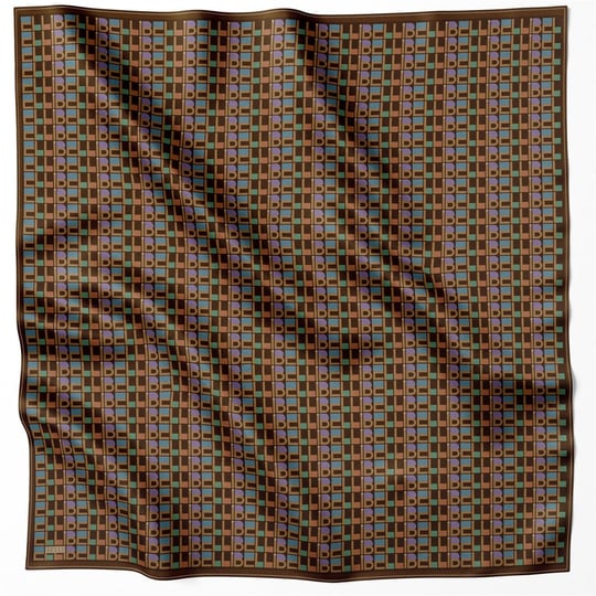 BELLİ LOGO DESEN İPEK EŞARP 4223D (TWILL) ACI KAHVE - 83