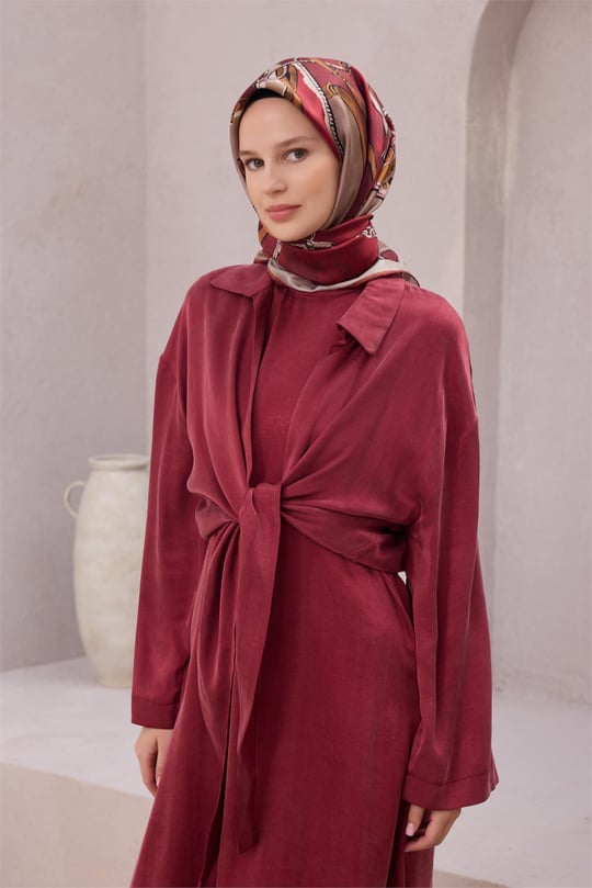 {URUNSEO_TITLE} | BELLI | BELLİ İPEK EŞARP | BELLİ OBJE DESEN İPEK EŞARP 4205D (TWILL) BORDO - 04