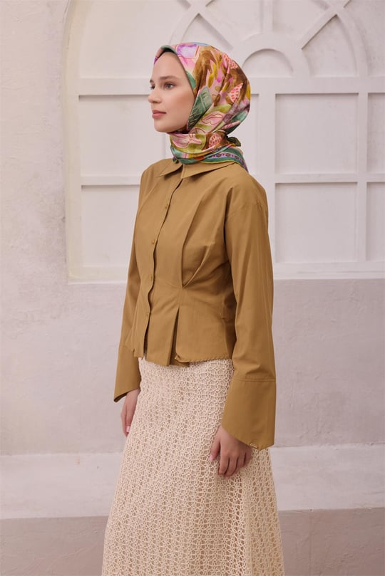 {URUNSEO_TITLE} | BELLI | BELLİ İPEK EŞARP | BELLİ OBJE DESEN İPEK EŞARP 4216D (TWILL) YAĞ YEŞİLİ - 02