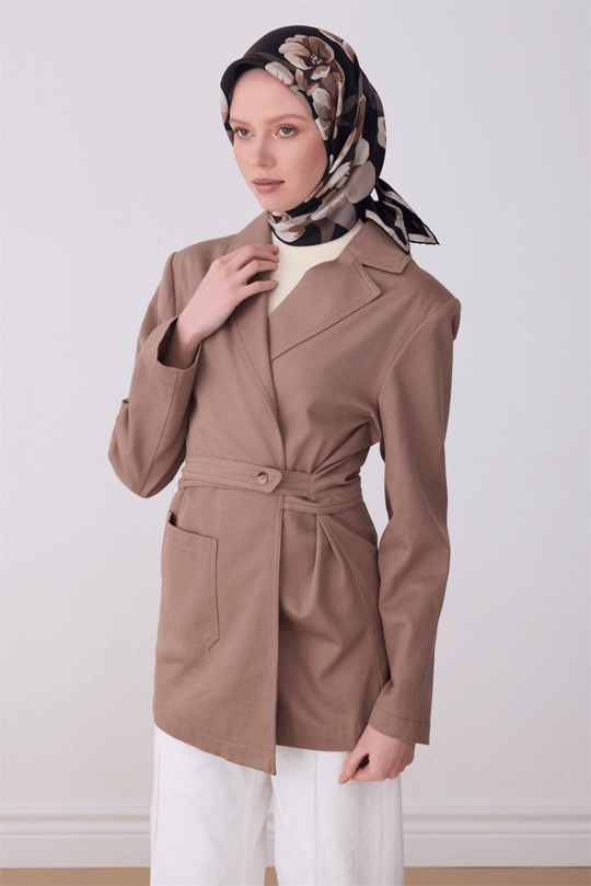 Belli Siyah Çiçek Desen %100 Twill İpek Eşarp 4330-01