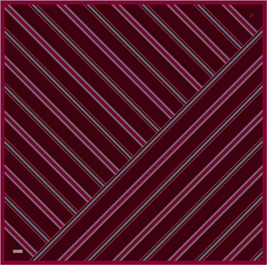 Bordo Geometrik Desen %100 Twill İpek Eşarp 4405-80