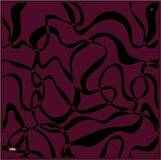 Bordo Soyut Desen %100 Twill İpek Eşarp 4429-32