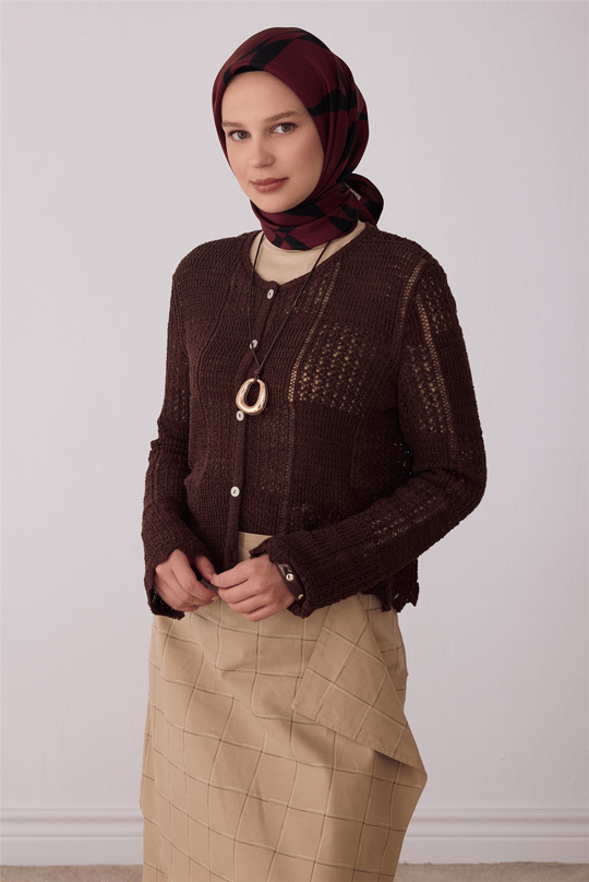 Bordo Soyut Desen %100 Twill İpek Eşarp 4429-32